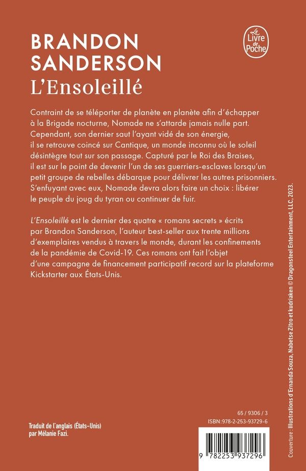 Quatrième de couverture de « L'ensoleillé »