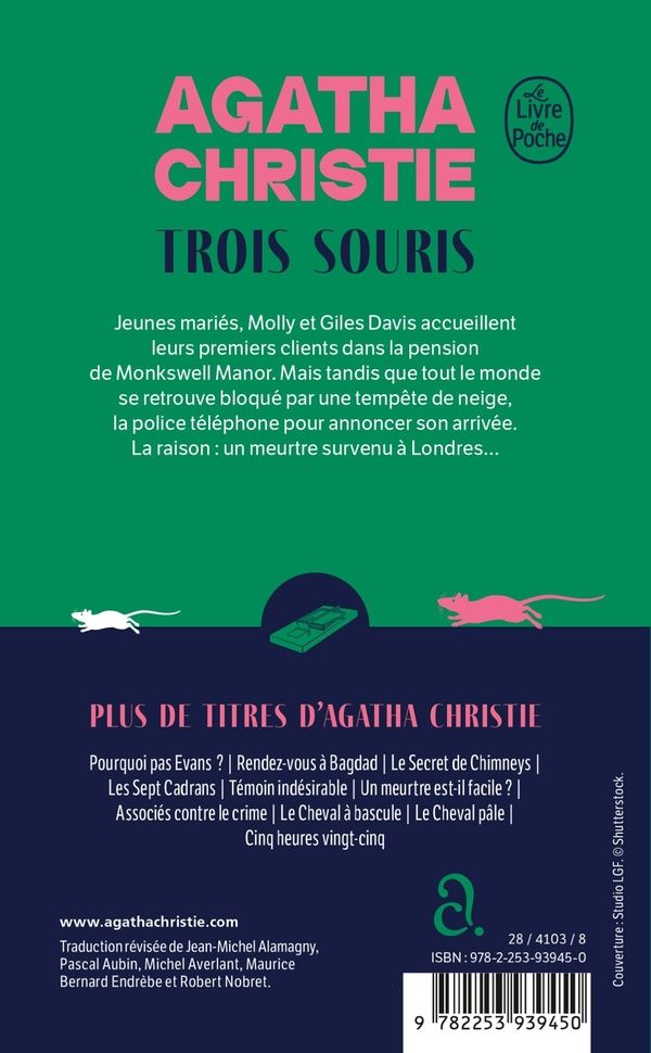 Quatrième de couverture de « TROIS SOURIS (NOUVELLE TRADUCTION REVISEE) »