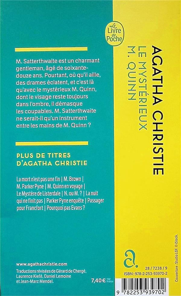Quatrième de couverture de « Le mystérieux M. Quinn »