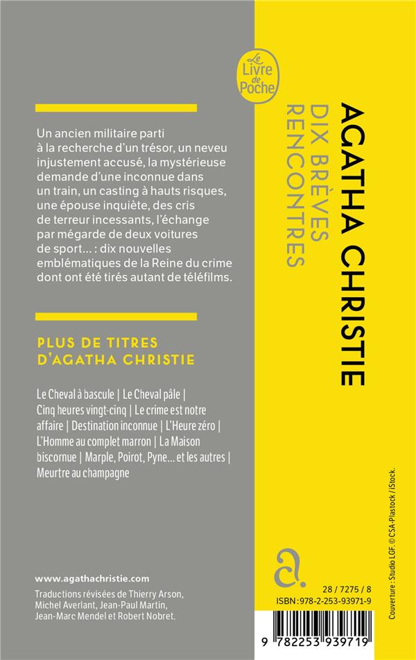 Quatrième de couverture de « Dix brèves rencontres »