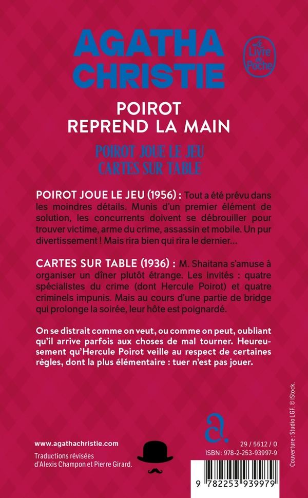 Quatrième de couverture de « POIROT REPREND LA MAIN (NOUVELLE TRADUCTION REVISEE) - POIROT JOUE LE JEU - CARTE SUR TABLE »