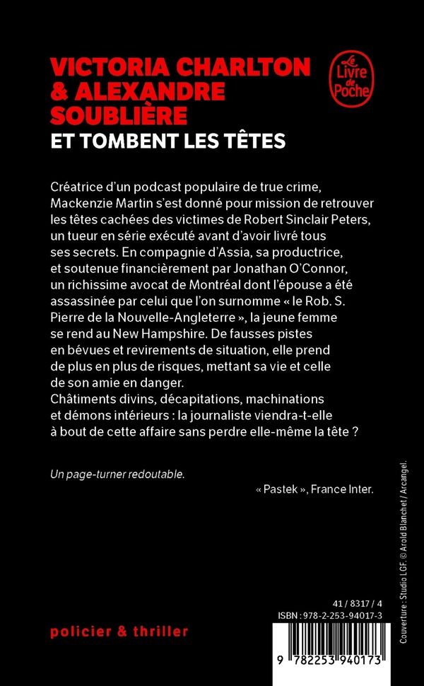 Quatrième de couverture de « Et tombent les têtes »