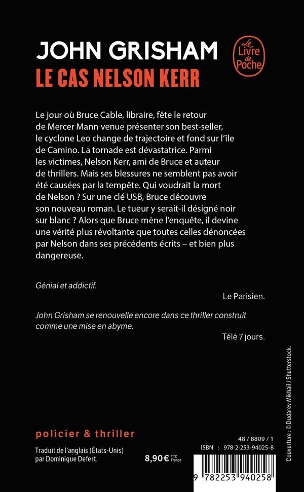 Quatrième de couverture de « Le cas Nelson Kerr »