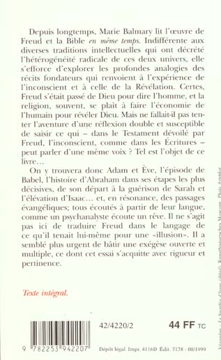 Quatrième de couverture de « LE SACRIFICE INTERDIT - FREUD ET LA BIBLE »
