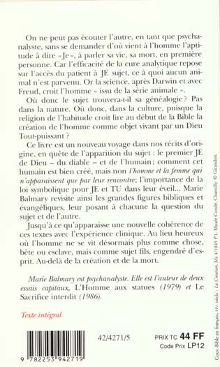 Quatrième de couverture de « LA DIVINE ORIGINE - DIEU N'A PAS CREE L'HOMME »