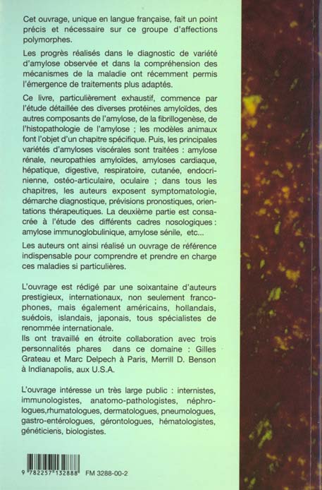 Quatrième de couverture de « LES AMYLOSES - ILLUSTRATIONS, NOIR ET BLANC »