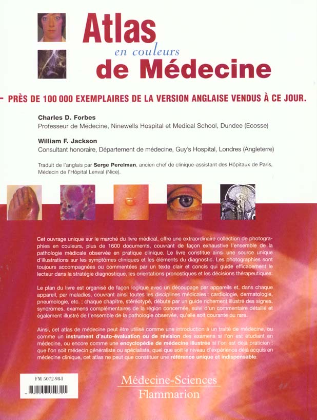Quatrième de couverture de « ATLAS EN COULEURS DE MEDECINE »