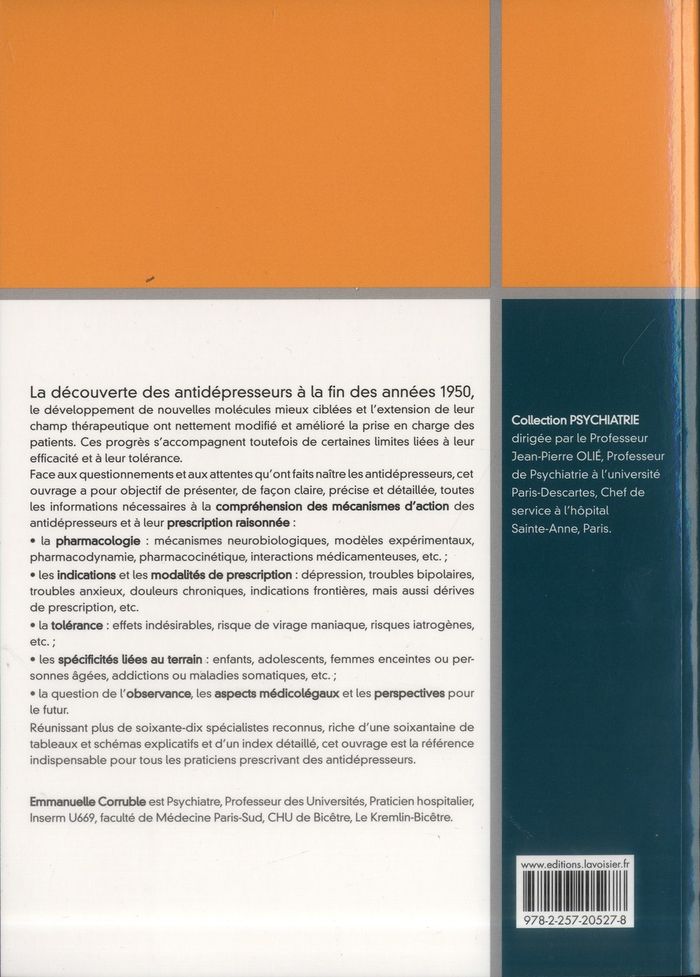 Quatrième de couverture de « LES ANTIDEPRESSEURS - LES MEDICAMENTS PSYCHOTROPES »