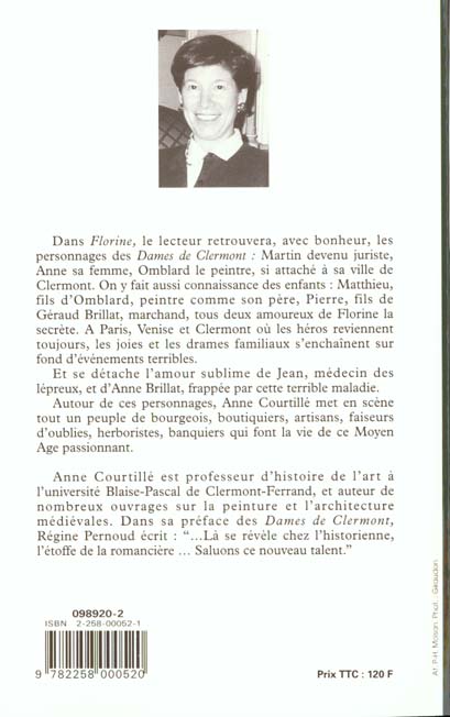Quatrième de couverture de « LES DAMES DE CLERMONT TOME 2 FLORINE »