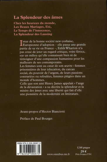 Quatrième de couverture de « La splendeur des âmes »