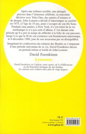 Quatrième de couverture de « Lennon »