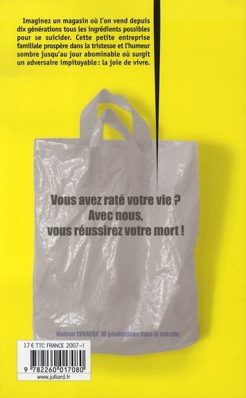 Quatrième de couverture de « Le magasin des suicides : roman »