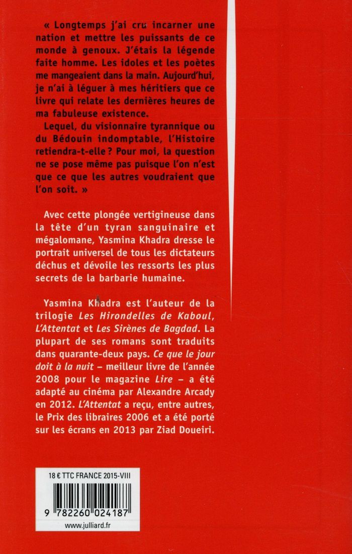 Quatrième de couverture de « La dernière nuit du Raïs : roman »