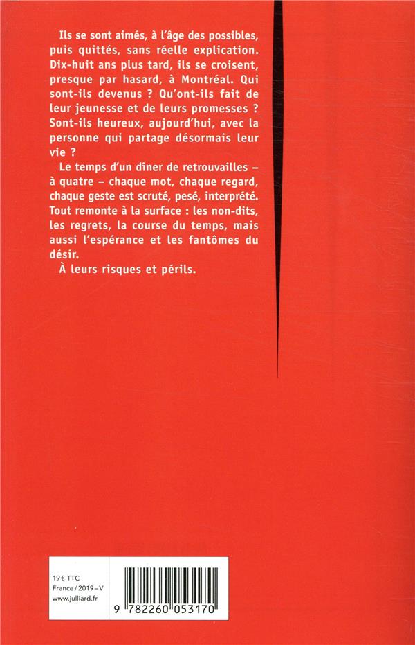 Quatrième de couverture de « Dîner à Montréal : roman »