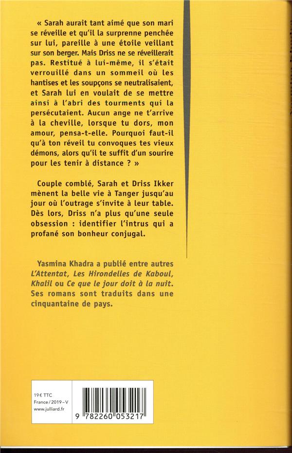 Quatrième de couverture de « L'outrage fait à Sarah Ikker : roman »