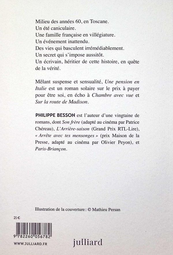 Quatrième de couverture de « UNE PENSION EN ITALIE »