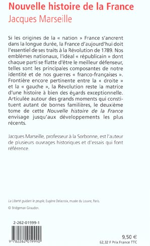 Quatrième de couverture de « NOUVELLE HISTOIRE DE FRANCE - TOME 2 DE LA REVOLUTION A NOS JOURS »