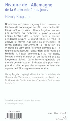 Quatrième de couverture de « HISTOIRE DE L'ALLEMAGNE DE LA GERMANIE A NOS JOURS »