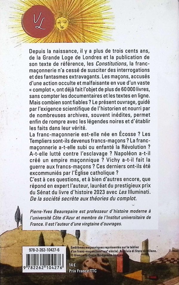 Quatrième de couverture de « La franc-maçonnerie »