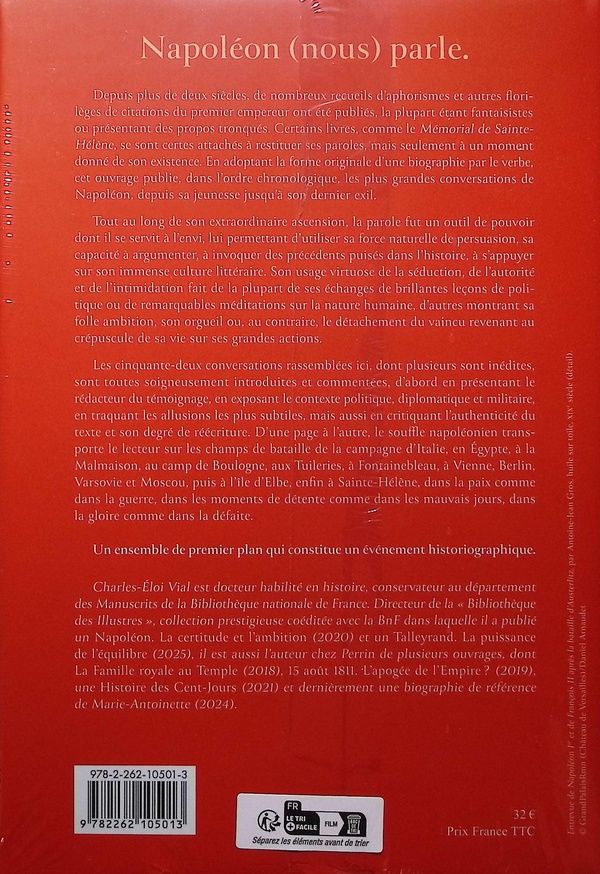 Quatrième de couverture de « L' Empire des mots : conversations avec Napoléon »
