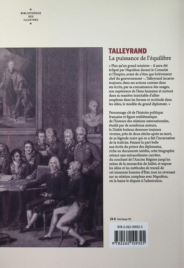 Quatrième de couverture de « Talleyrand : la puissance de l'équilibre »