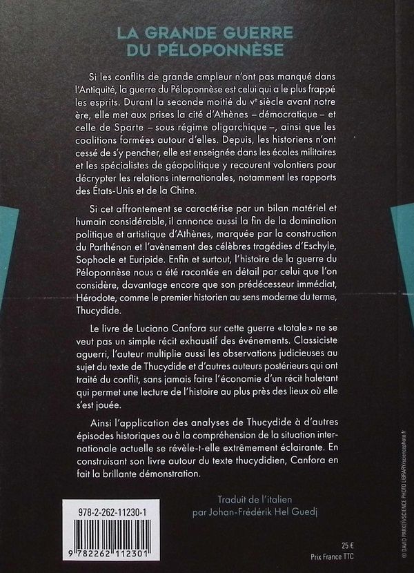 Quatrième de couverture de « La grande guerre du Péloponnèse »