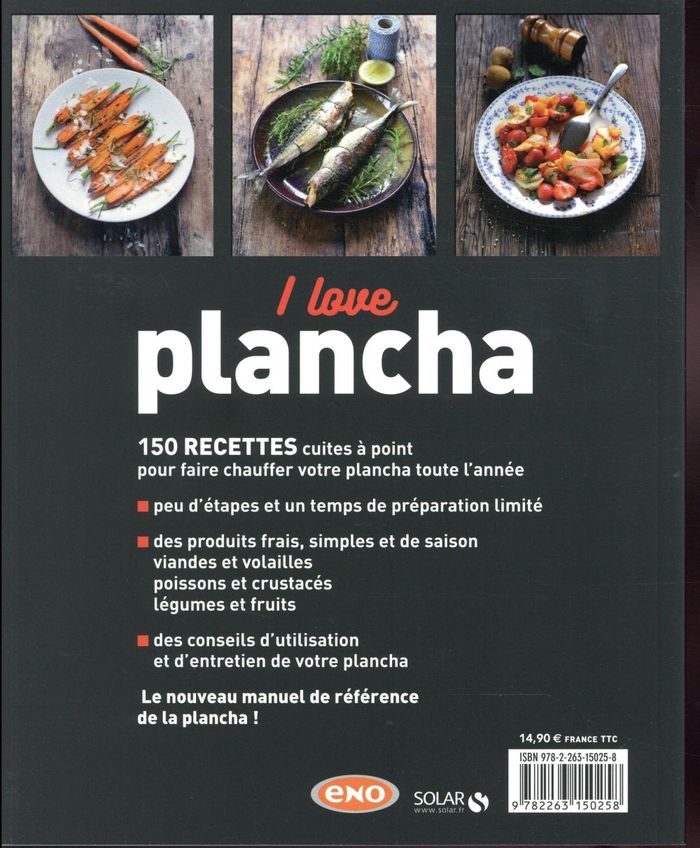 Quatrième de couverture de « I love plancha : 150 recettes »