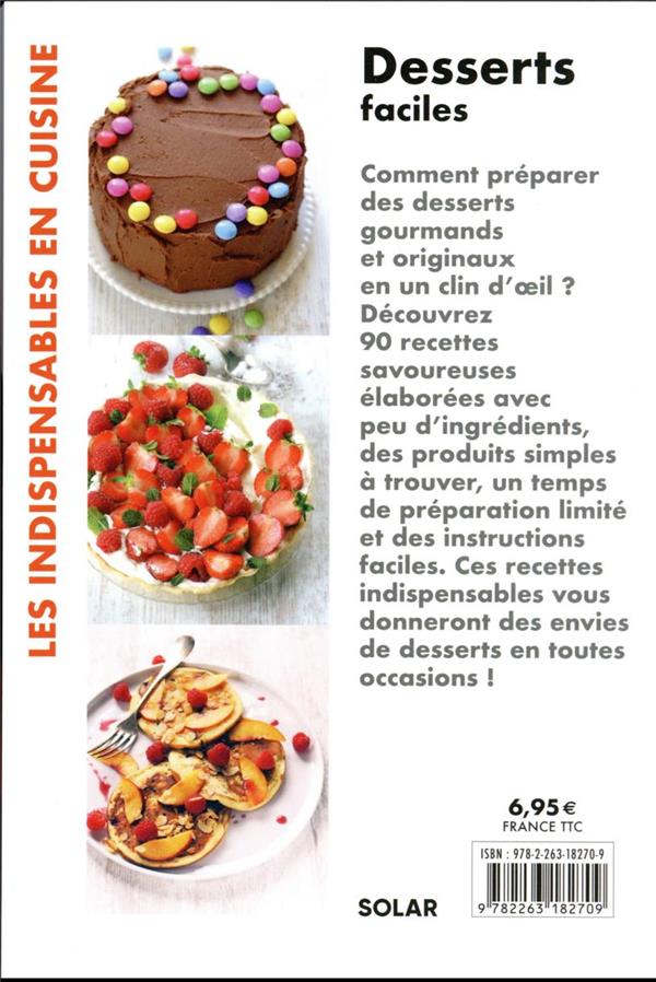 Quatrième de couverture de « Desserts faciles »