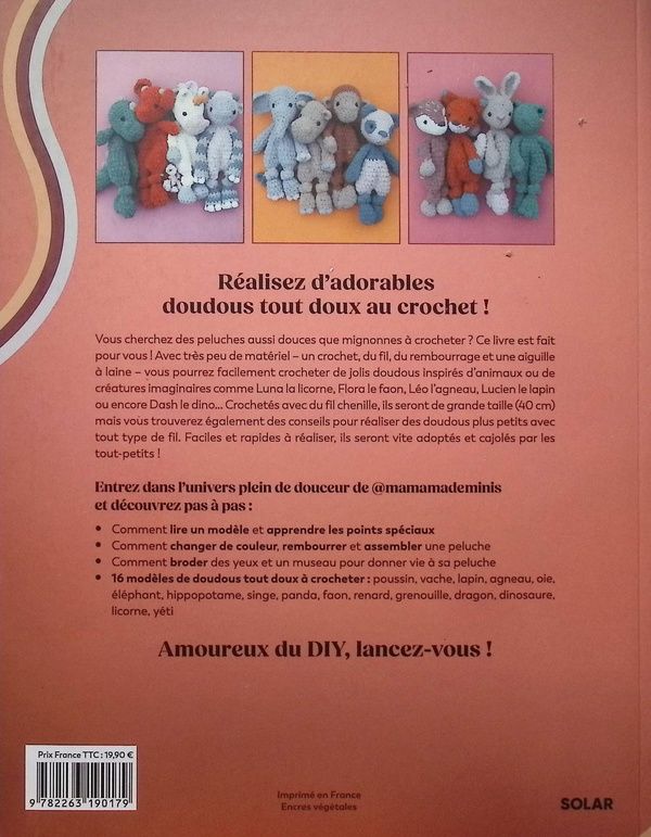 Quatrième de couverture de « Doudous tout doux au crochet : 16 peluches adorables et faciles à crocheter »