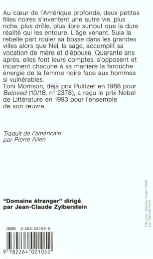 Quatrième de couverture de « SULA »