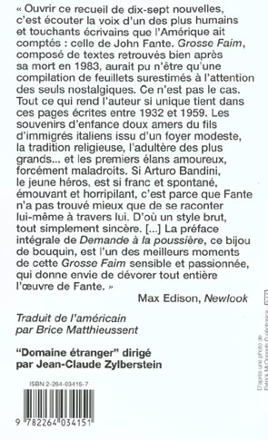 Quatrième de couverture de « GROSSE FAIM »
