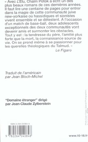Quatrième de couverture de « L'ELU »
