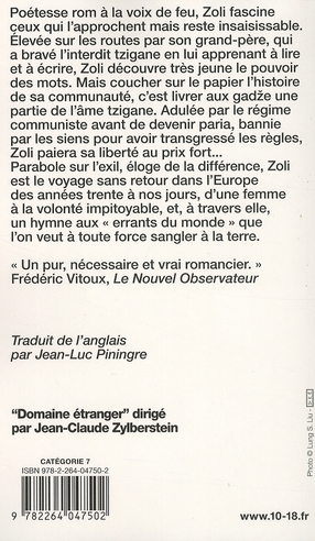Quatrième de couverture de « Zoli »