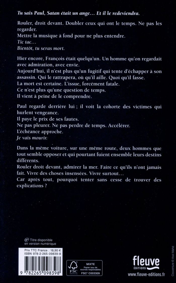 Quatrième de couverture de « Satan était un ange »