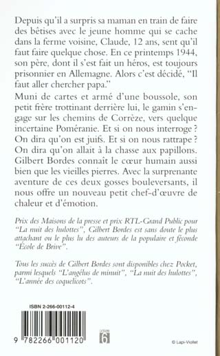 Quatrième de couverture de « LES CHASSEURS DE PAPILLONS »