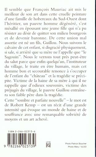 Quatrième de couverture de « LE SAGOUIN »