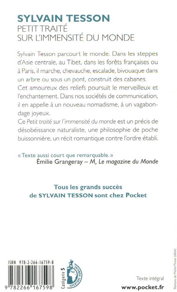 Quatrième de couverture de « Petit traité sur l'immensité du monde »