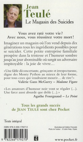 Quatrième de couverture de « LE MAGASIN DES SUICIDES »