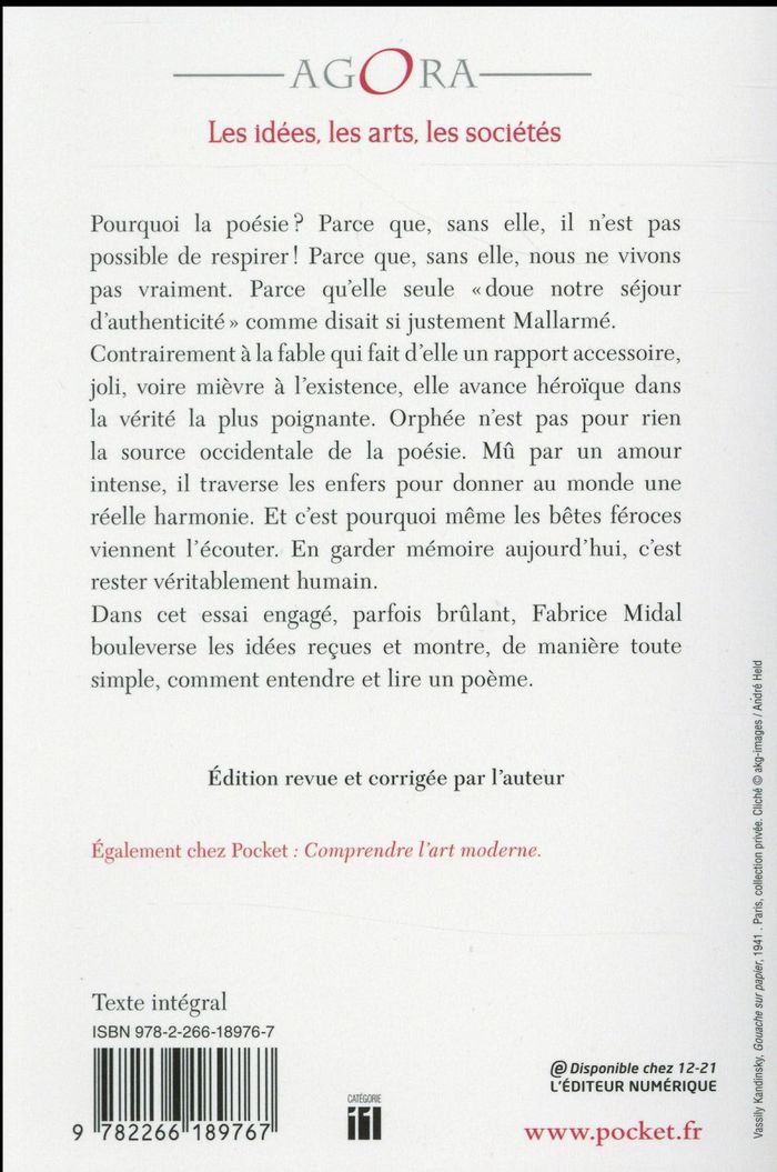 Quatrième de couverture de « Pourquoi la poésie ? : l'héritage d'Orphée »