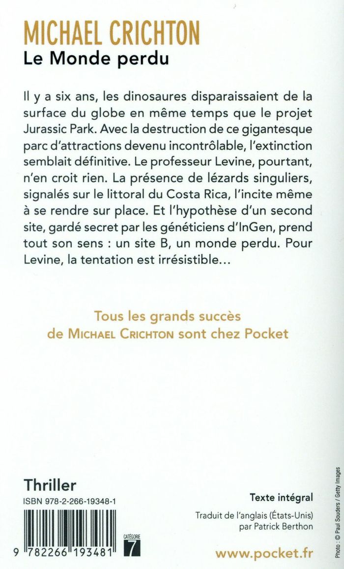 Quatrième de couverture de « LE MONDE PERDU »