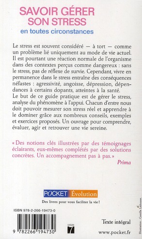 Quatrième de couverture de « SAVOIR GERER SON STRESS EN TOUTES CIRCONSTANCES »
