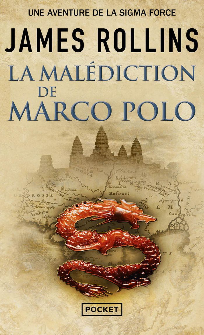 Couverture du livre « La malédiction de Marco Polo » de James Rollins, librairie Les Contes Infusés à Corte