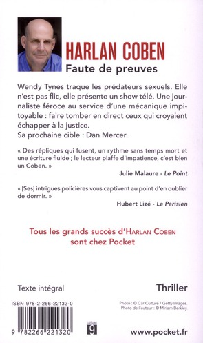Quatrième de couverture de « Faute de preuves »