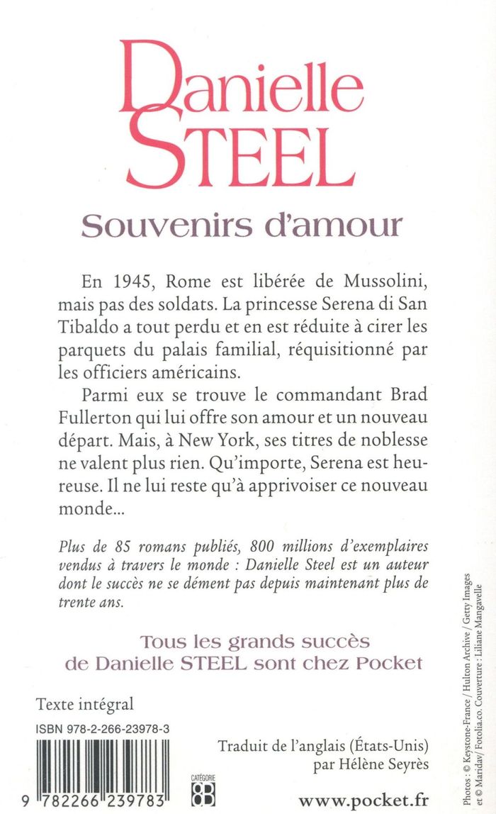 Quatrième de couverture de « Souvenirs d'amour »