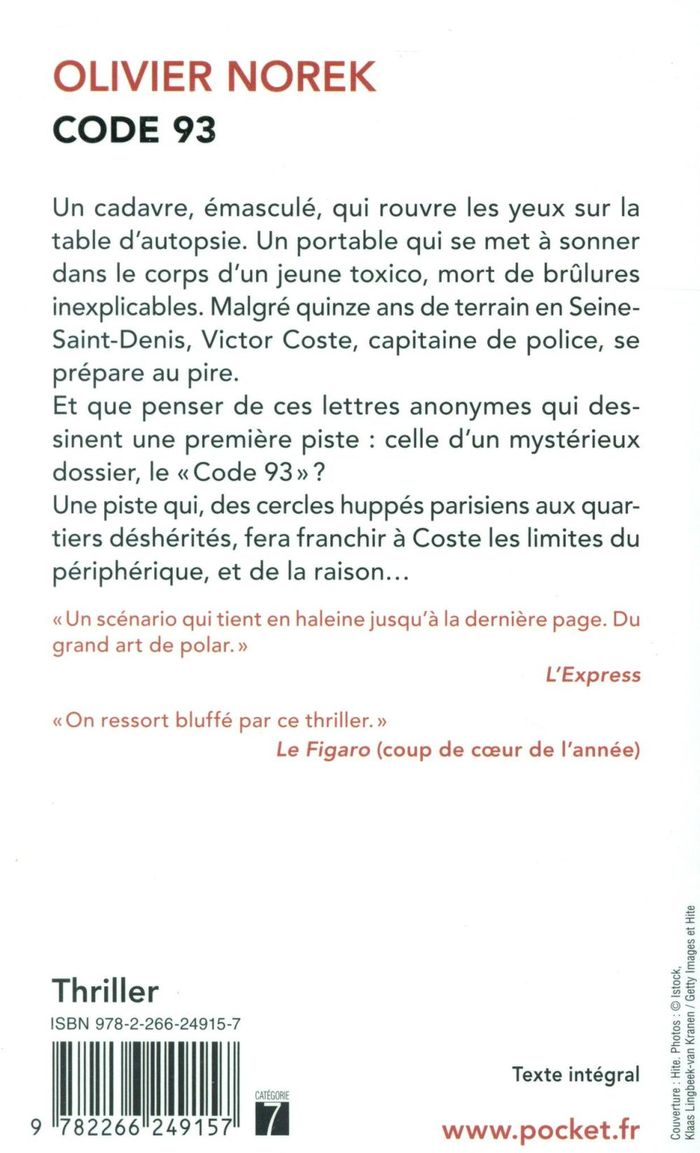 Quatrième de couverture de « Code 93 »