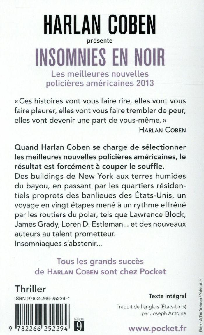 Quatrième de couverture de « Insomnies en noir : les meilleures nouvelles policières américaines 2013 »