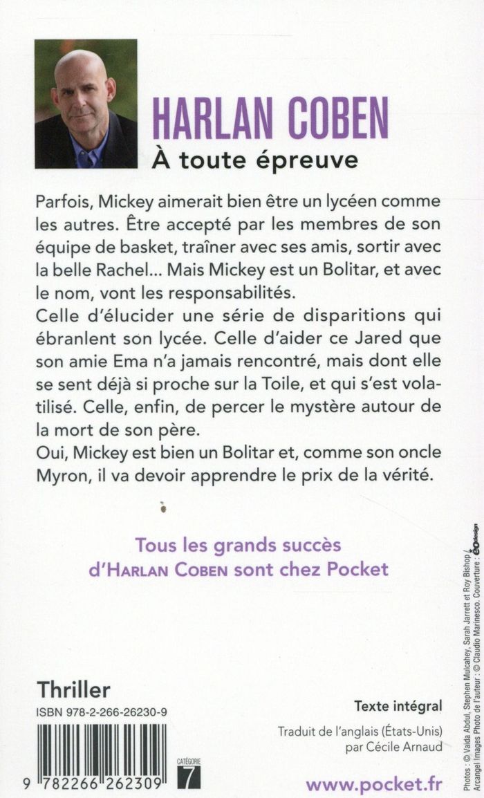 Quatrième de couverture de « À toute épreuve »