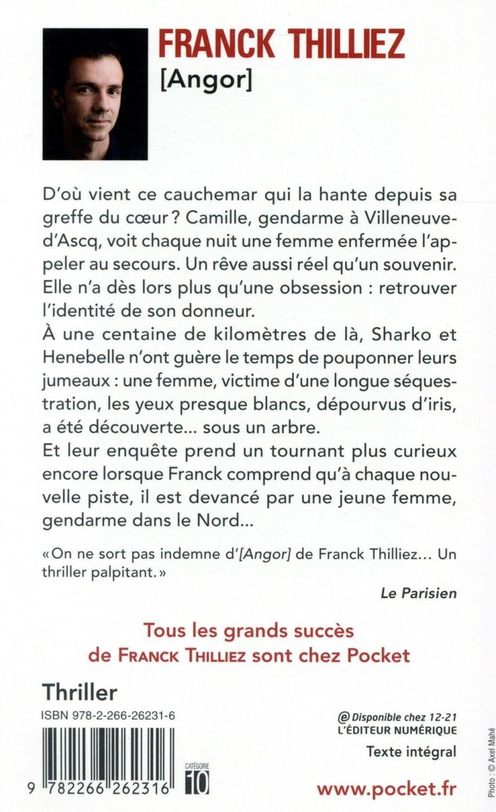 Quatrième de couverture de « Angor »
