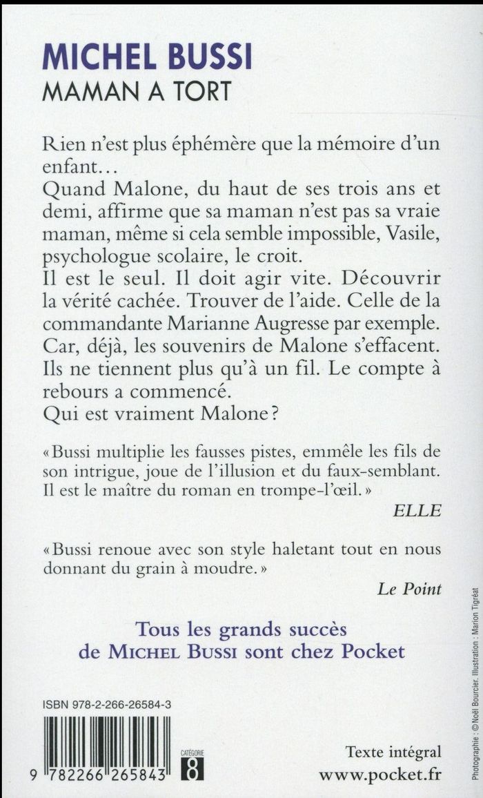 Quatrième de couverture de « Maman a tort »