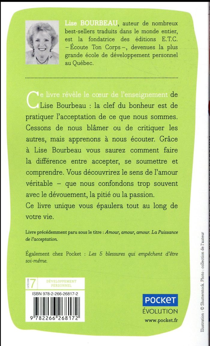 Quatrième de couverture de « LA PUISSANCE DE L'ACCEPTATION »